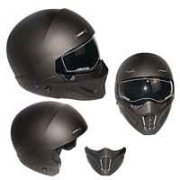 CASCO DESMONTABLE NEGRO MATE TALLA M