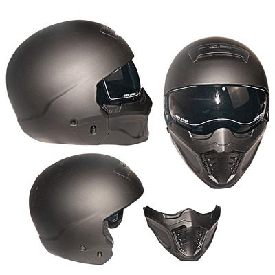 CASCO DESMONTABLE NEGRO MATE TALLA M