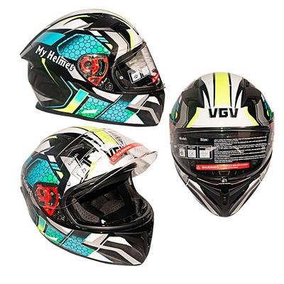CASCO INTEGRAL CODIGO 81 CELESTE /NEGRO MATE TALLA XL