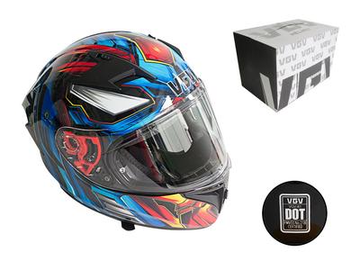 CASCO INTEGRAL CODIGO 81 CELESTE /NEGRO/ROJO MATE TALLA M