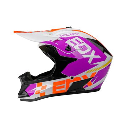CASCO CROSS JUNIOR MORADO/BLANCO BRILLO  CODIGO 166 TALLA M