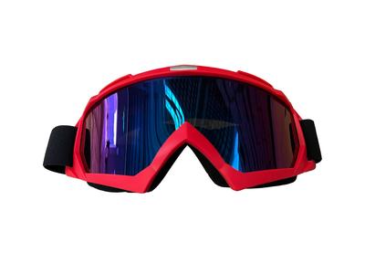 LENTES NEGRO MICA ESPEJO DE MOTOCICLISTA UNIVERSAL ROJO