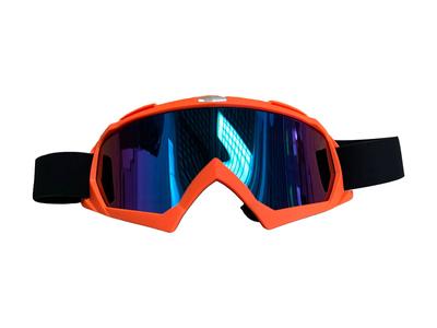 LENTES NEGRO MICA ESPEJO DE MOTOCICLISTA UNIVERSAL NARANJA